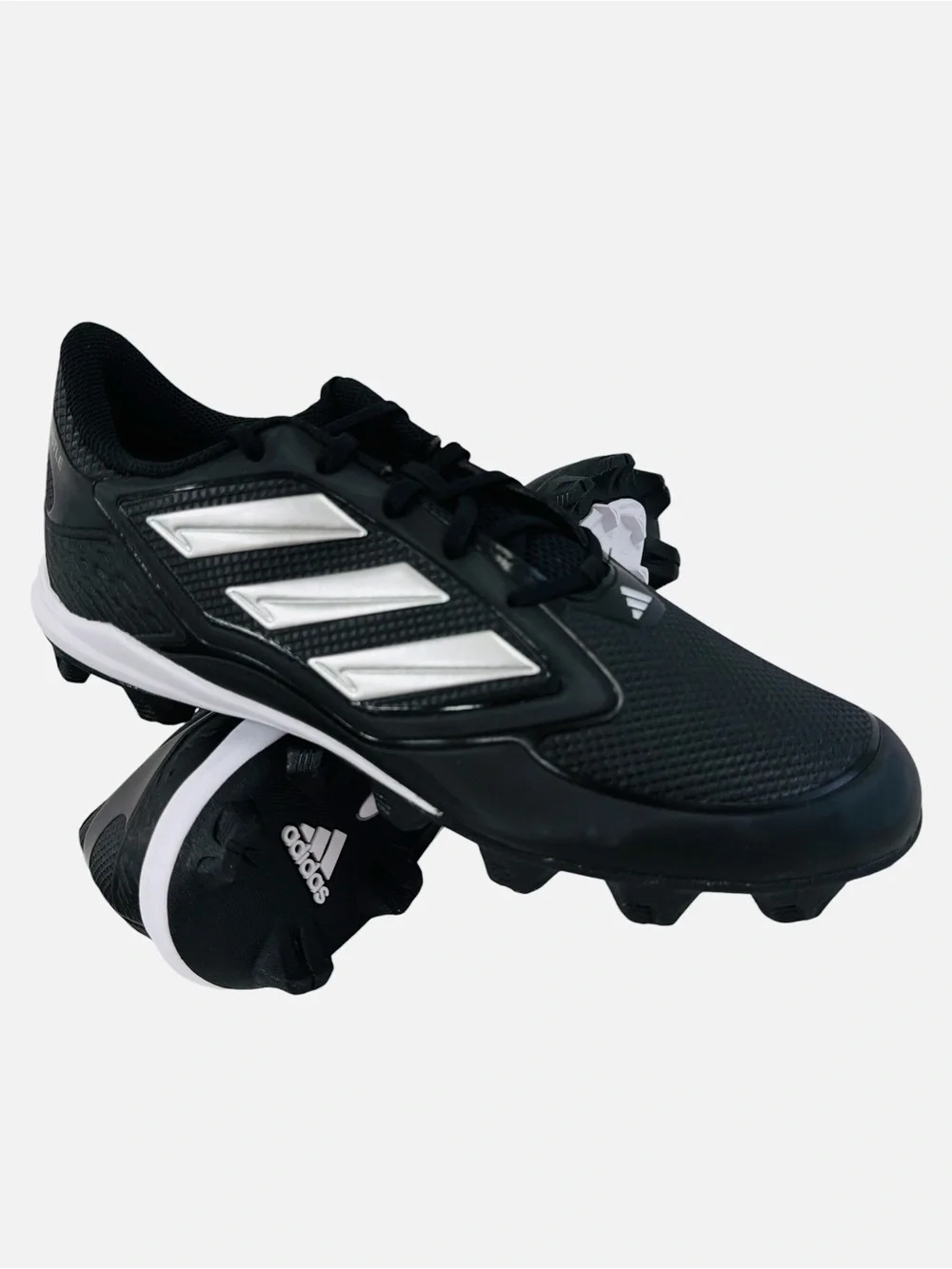 Adidas Women's Purehustle 3 Mid Sneaker, Softball Cleats Black/Silver Size 12.5